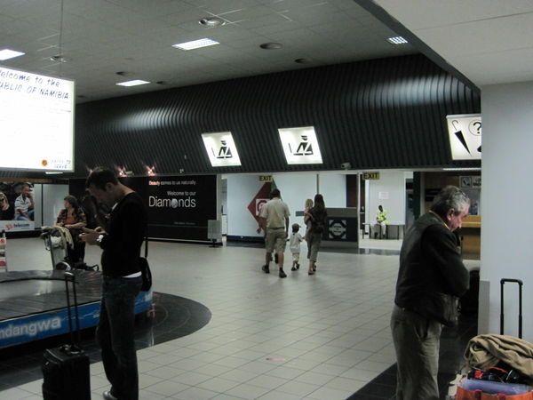 From the baggage claim area you will exit through the Customs and Excise passage area where you will be met by someone from Westfalen Hunting Safaris holding a sign in the arrival hall of the airport waiting to pick you up.