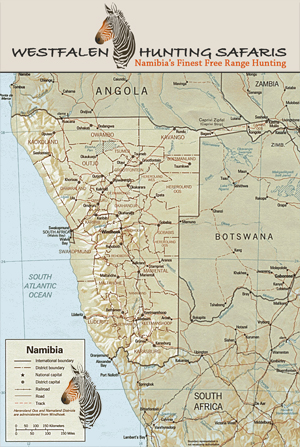 Detailed map of Namibia